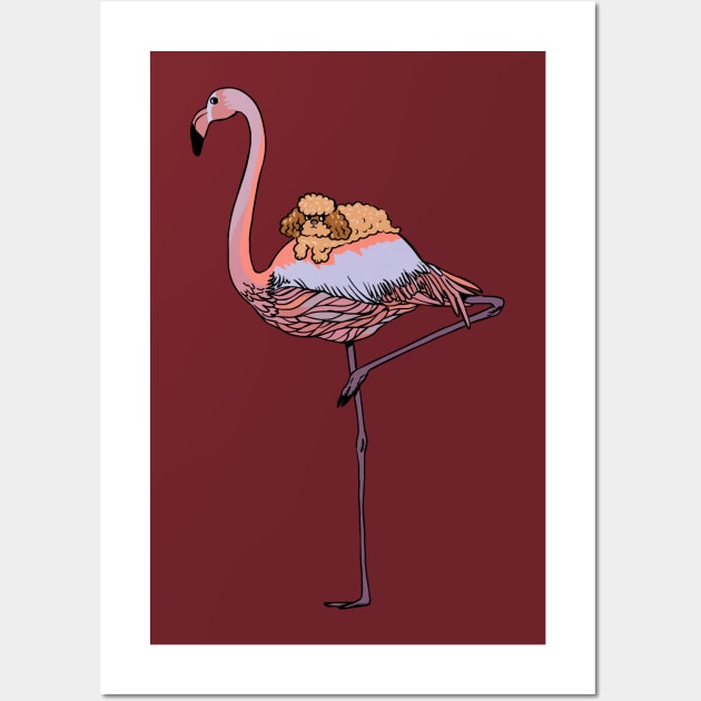 Flamingo and Poodle Wall Art by huebucket